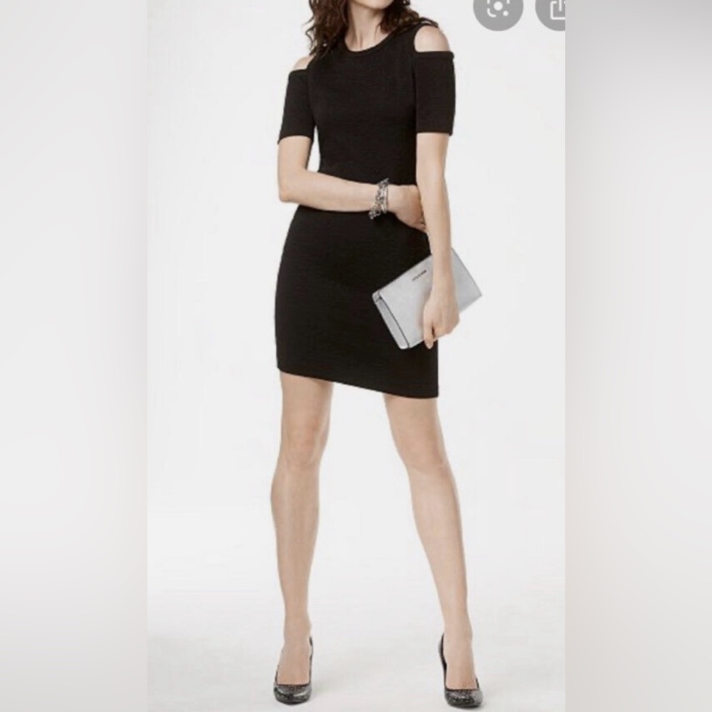 Michael Kors Classic Cold Shoulder Black Dress Size Xs.